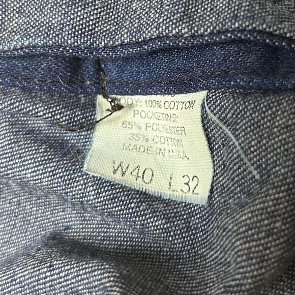 Pointer Brand Vintage 80s USA Denim Workwear Low Back Overalls Jeans 40 - Picture 6 of 7